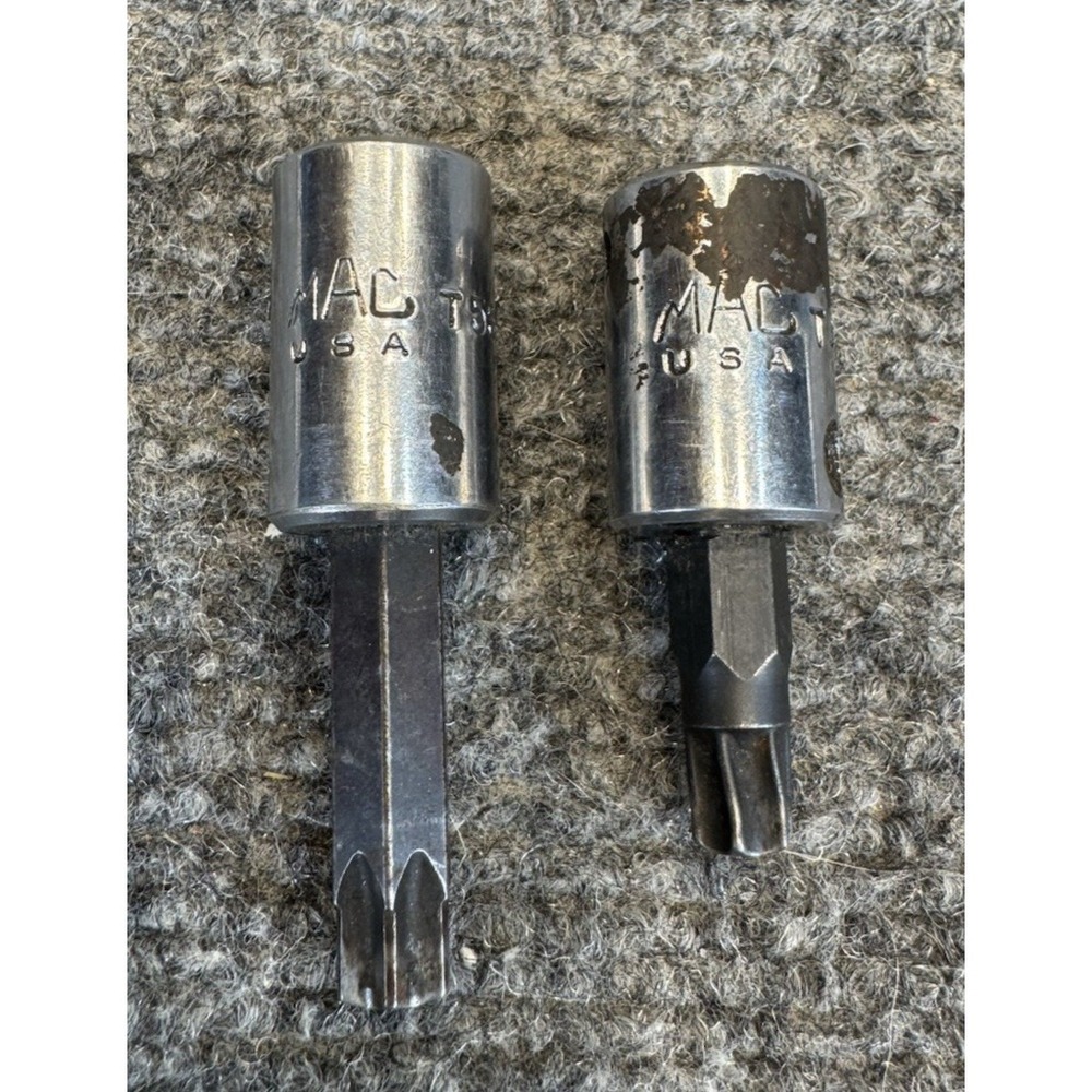 Snap-On T45 T55 Torx Bit Socket 3/8 Drive USA 2pc Set